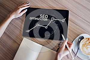 SEO Search engine optimization. Business and digital marketing concept.