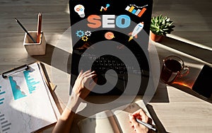 SEO Search engine optimization. Business and digital marketing concept