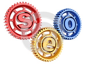 SEO. Search engine optimization. Conceptual image.