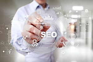 SEO Search engine optimization, Digital marketing, Business internet technology concept.