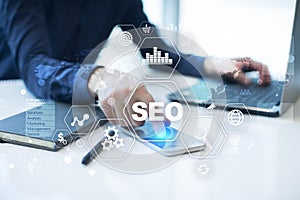SEO Search engine optimization, Digital marketing, Business internet technology concept.
