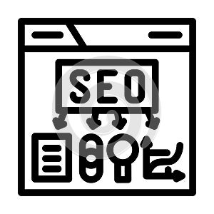 seo search engine optimization line icon vector illustration