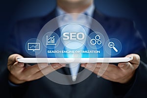 SEO Search Engine Optimization Marketing Ranking Traffic Website Internet Business Technology Concept