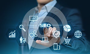 SEO Search Engine Optimization Marketing Ranking Traffic Website Internet Business Technology Concept