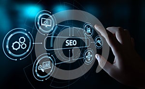 SEO Search Engine Optimization Marketing Ranking Traffic Website Internet Business Technology Concept