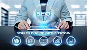 SEO Search Engine Optimization Marketing Ranking Traffic Website Internet Business Technology Concept