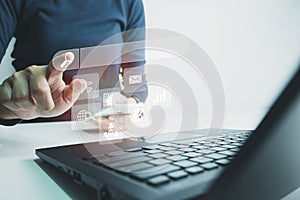 SEO Search engine optimization, Search technology, women's hands using a computer keyboard to search for information, using