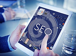 SEO Search Technology Business Webpage Concept photo