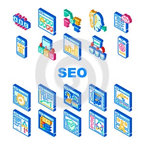seo search website web internet icons set vector