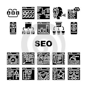 seo search website web internet icons set vector