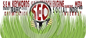 SEO SEM Magnifying Glass Searching Illustration