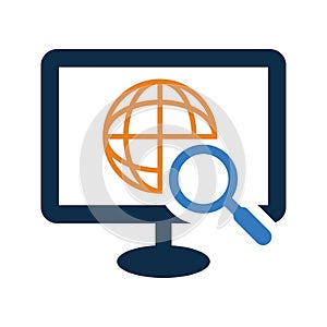 Seo, services, international icon. Editable vector logo