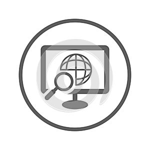 Seo, services, international icon. Gray vector graphics