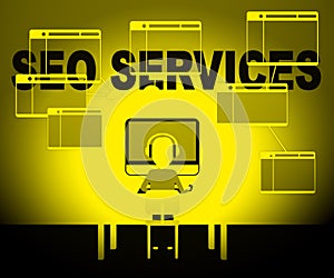 Seo Services Representing Search Sem 3d Illustration