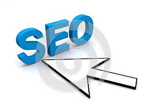 SEO sign with cursor arrow