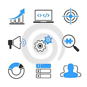 SEO simple vector icon set