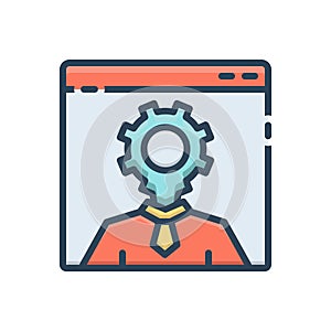 Color illustration icon for Seo Specialist, connoisseur and expert photo