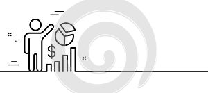 Seo statistics line icon. Search engine optimization sign. Minimal line pattern banner. Vector
