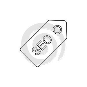 SEO tags icon, tagline symbol. Modern, simple flat illustration for web site or mobile app