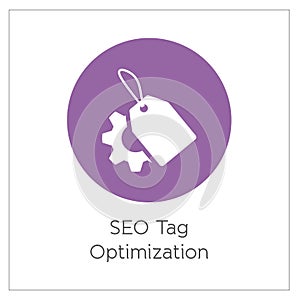 SEO tags Optimization Simple Logo Icon Vector Ilustration