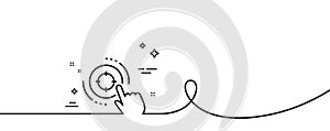 Seo target line icon. Search engine optimization sign. Continuous line with curl. Vector