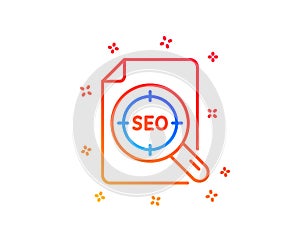 Seo target line icon. Search engine optimization sign. Vector