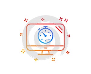 Seo timer line icon. Search engine optimization sign. Vector