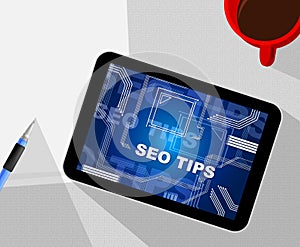 Seo Tips Online Ranking Advice 2d Illustration