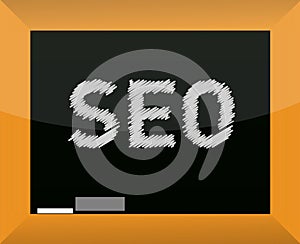 SEO title drawn with chalk