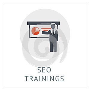 SEO trainings Simpel Logo Icon Vector Ilustration photo