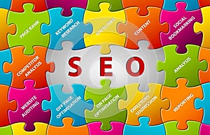 SEO Vector puzzle background