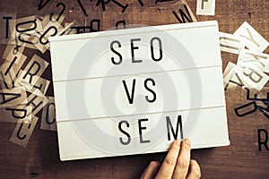 SEO VS SEM on Lightbox