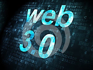 SEO web design concept: Web 3.0 on digital background