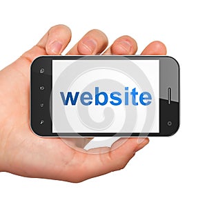 SEO web design concept: Website on smartphone