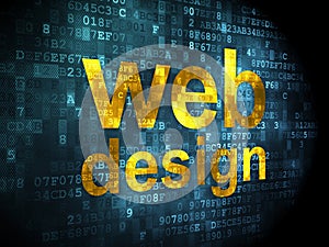 SEO web development concept: Web Design on digital