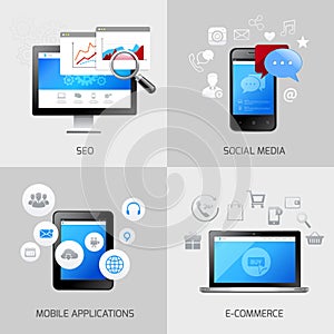 SEO web mobile concepts