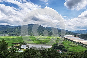 Seomjingang and Hadong Rice paddies photo