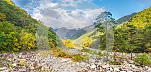 Seorak fall view in the morning light, Seoraksan National Park