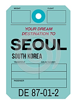 Seoul airport luggage tag