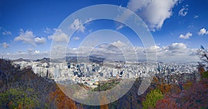 Seoul city background beautiful Blusky