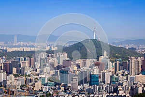 Seoul city and Downtown skyline