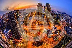 Seoul City and Downtown skyline in Seoul, South Korea.