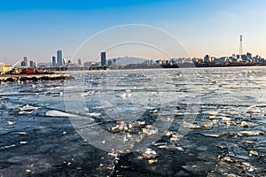 Seoul City and Downtown skyline in Seoul, South Korea