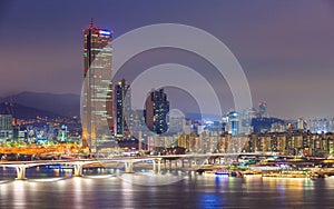 Seoul City and Han River at Yeouido