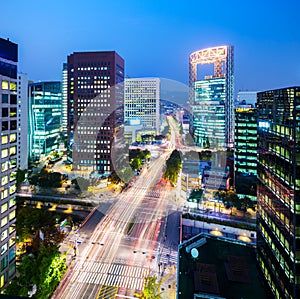 Seoul city at night