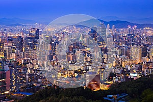 Seoul City at Night, South Korea.