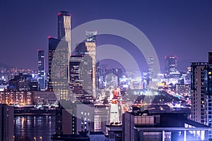 Seoul city and skyscraper, yeouido at night, south korea