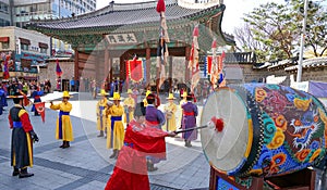 Guard change ceremony at the Deoksugung Royal Palace.