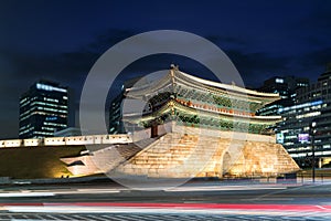 Seoul Namdaemun gate at night in Seoul ,South Korea.