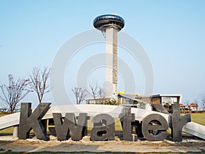 Seoul`s K Water tower seen from the outer garden